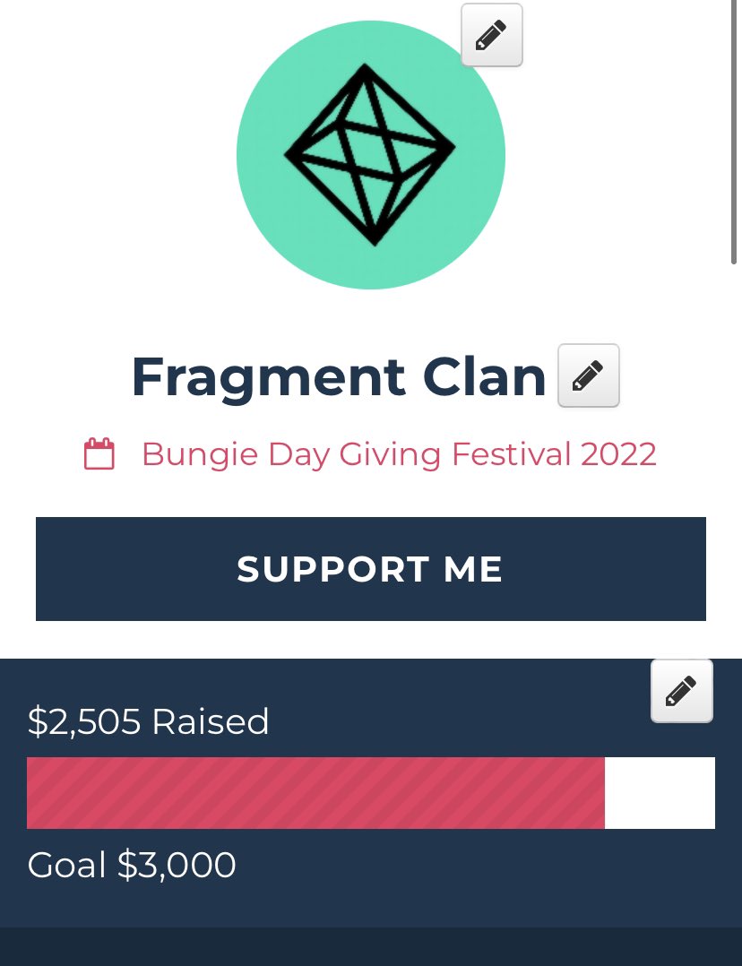 Fragment_Clan's tweet photo. Fragment Clan has managed to raise 2500 in 1 day!!! We are 80% toward our goal of 3k. This is amazing and we thank everyone who donated, if you donated anonymously please feel free to message us as we would like to thank you. https://t.co/OqAmHgcPCx