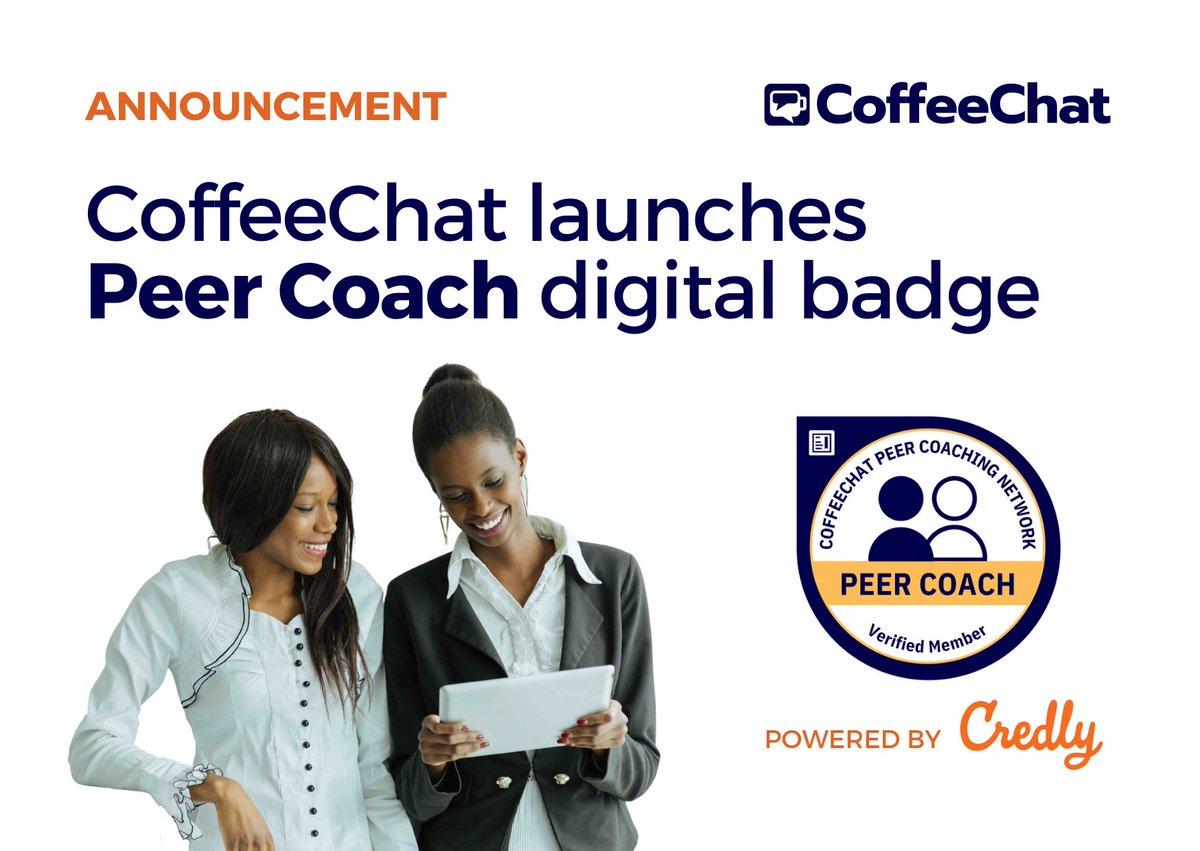 CoffeeChat_co's tweet photo. We have exciting news! CoffeeChat has partnered with @credly to launch a Peer Coach badge to verify members of our fast-growing CoffeeChat Peer Coaching Network.

Read the full announcement here: https://t.co/4HO9rcJkOV

#coaching #peercoaching #everydayleader #futureofwork https://t.co/5buPjCaSVz