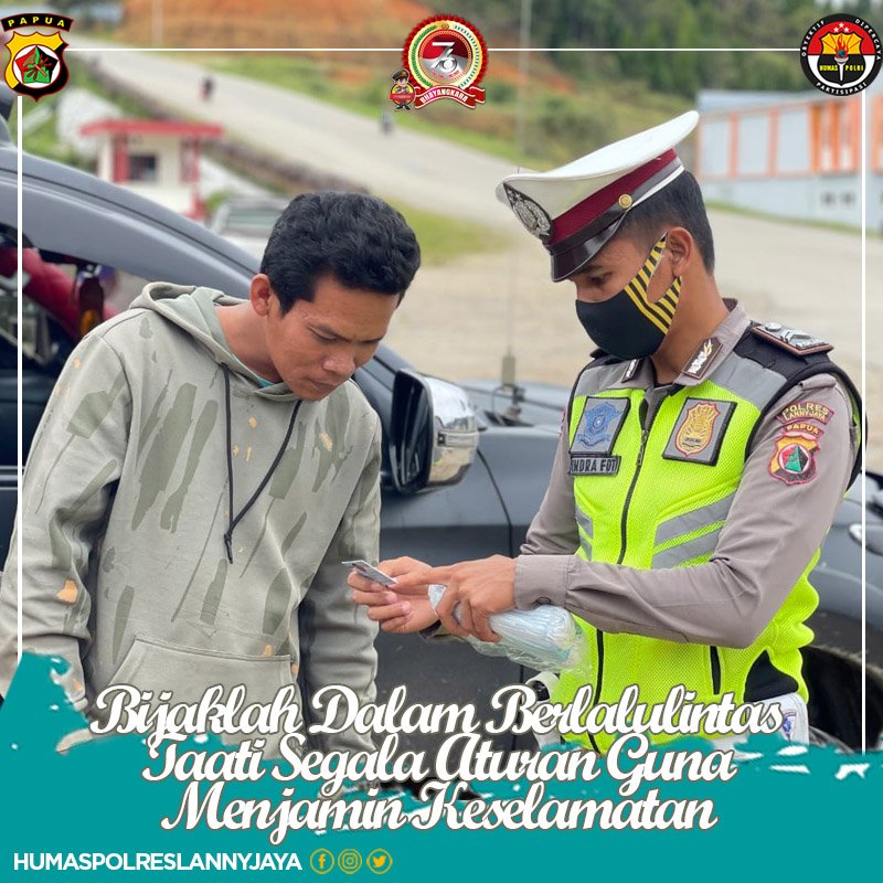 Bijaklah Dalam Berlalulintas Taati Segala Aturan Guna Menjamin Keselamatan

#divisihumaspolri 
#humaspoldapapua_ 
#poldapapua
#polreslannyjaya 
#polriuntuknegeri 
#bersamalawancorona