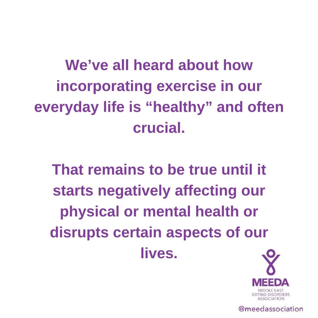 meedassociation's tweet photo. Disordered exercise: when it’s intensive, exclusive, excessive - it’s pathological .
#eatingdisorders #excessiveexercise https://t.co/BOmLivsE4a