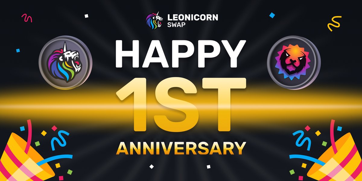 swapleonicorn's tweet image. What an incredible journey we had with you guys. Thanks to all our supporters and partners. Without you guys, we are incomplete so thank you from our hearts. We will work harder to make ourselves one of the most prominent Dapp the following year. 
Happy 1st Anniversary, LEOARMY🦁