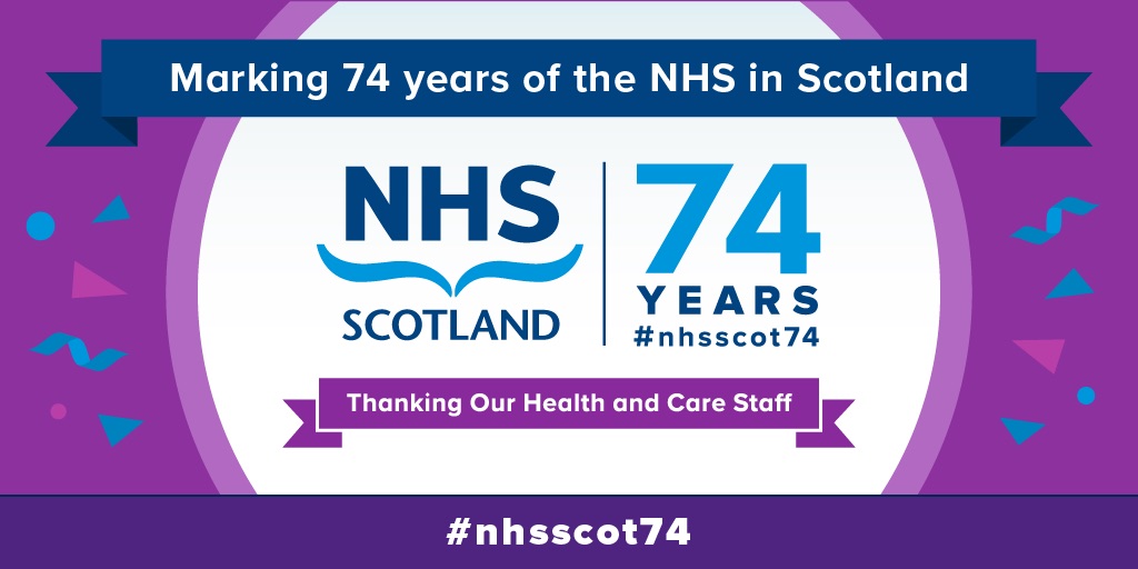 July 2022 marks the 74th Anniversary of the National Health Service, which was founded on the 5 July 1948.

We’d like to say a huge thanks to all of the team @NHSGrampian for their hard work and commitment to the NHS.

#NHSScot74