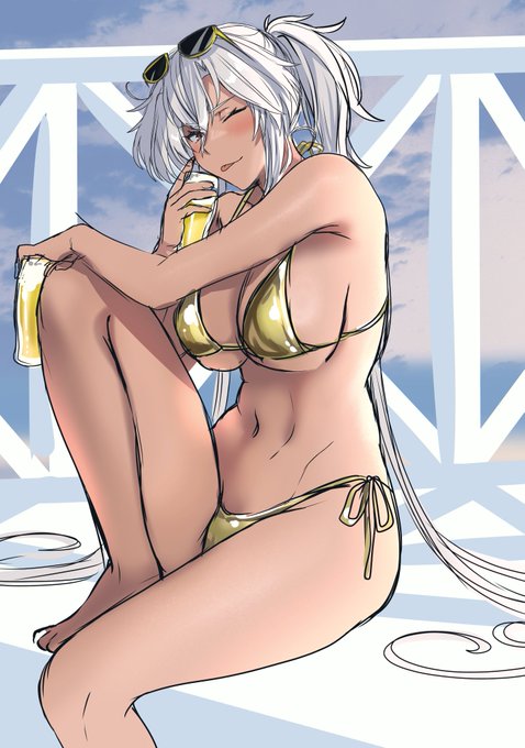 「brown eyes swimsuit」 illustration images(Latest)｜2pages