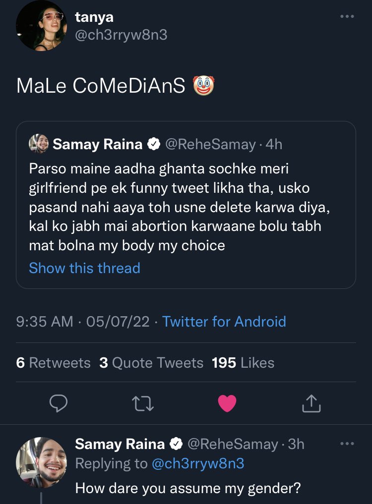cricketpun_duh's tweet photo. this is what samay raina has been doing in the name of comedy https://t.co/sG0gcnXLDq