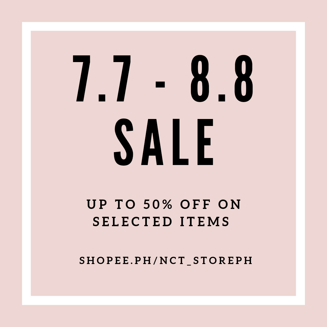 NCT_STOREPH's tweet photo. 🎉 7.7 - 8.8 SALE 🎉

Watch out for our month long clearance sale from 7.7 - 8.8! 🛍 

🛒 https://t.co/D4D6kWP9wk

Happy Shopping! 🥳 https://t.co/n9vGLKw1PL
