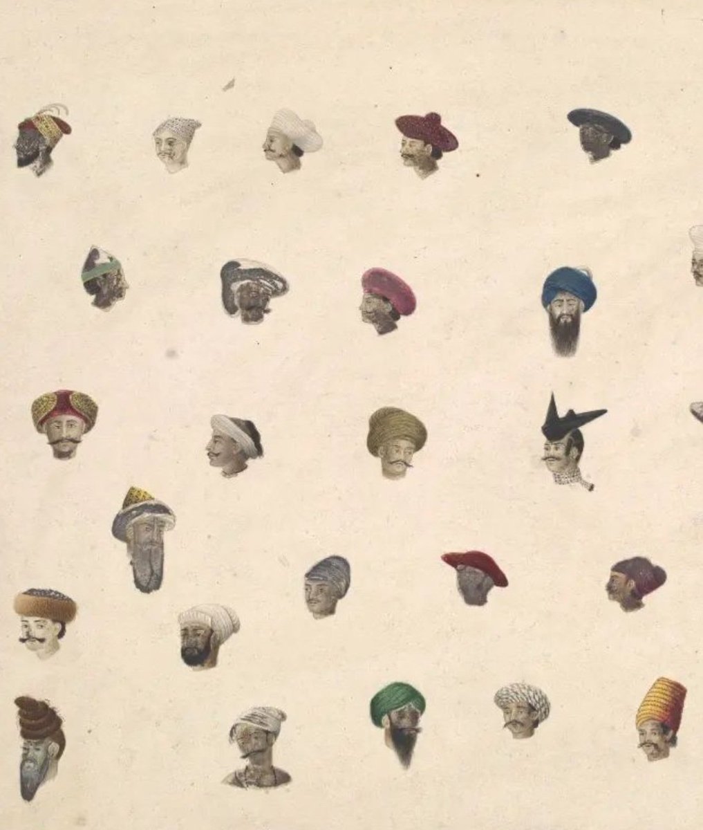 41 portrait heads &amp; turban styles
Company School, Murshidabad, 1795.
(with thanks to brilliant Shrey Maurya who found this in the V&amp;A)