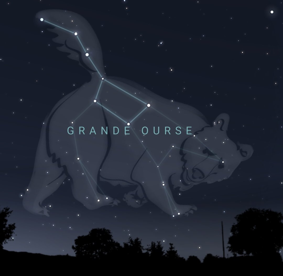 Vous vous demandez pourquoi la constellation de la Grande Ourse s'appelle comme ça alors qu'elle ressemble à une casserole ? C'est certainement parce que la pollution lumineuse vous empêche de voir toutes les étoiles de la constellation. Bonne journée !