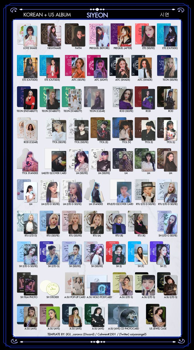 DREAMCATCHER Siyeon Korean + US album member template / wishlist