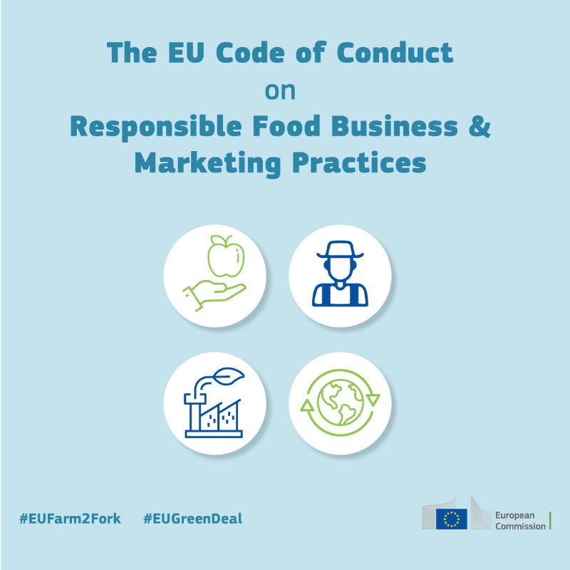 Food_EU's tweet photo. 1 year, 124 signatories 🎂

Today, the #EUCodeOfConduct on Responsible Food Business &amp; Marketing Practices celebrates its 1st anniversary

With it, major food business actors show commitment to a shift to a sustainable food system

Learn more on their progress ⬇

#EUFarm2Fork