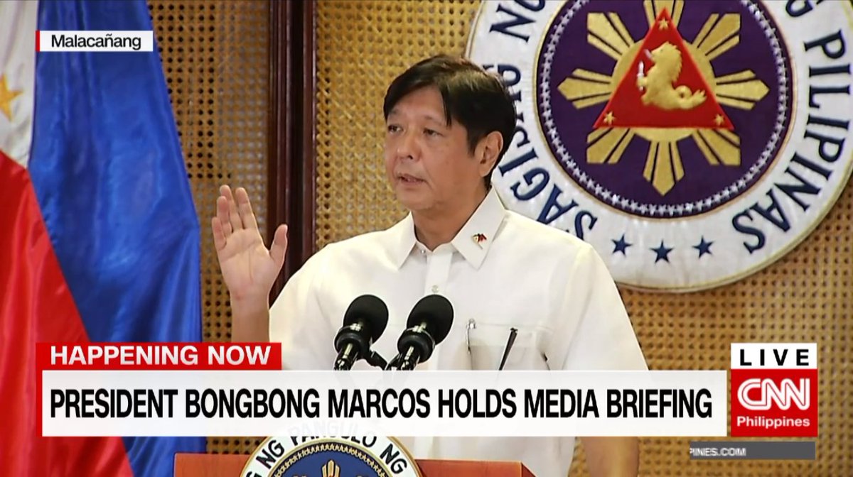 THREAD: President Bongbong Marcos holds a media briefing | LIVE bit.ly/3ImjQQP