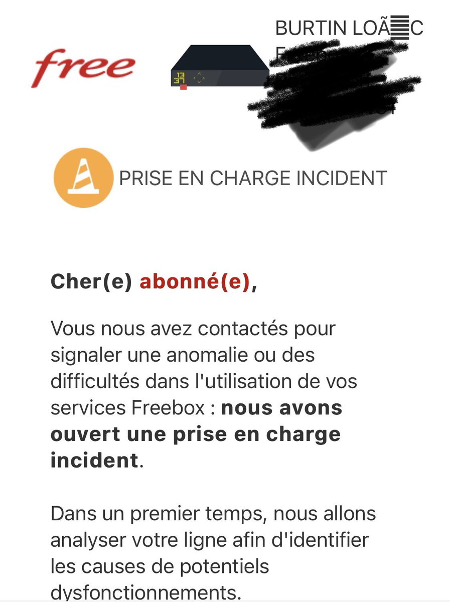 Laburte's tweet photo. @StevenJaniski @Freebox À priori je dois me contenté de ça… pas d’explication supplémentaire. 
Et c’est génial quand l’assistance en ligne ne fonctionne pas non plus (bug sur le n° de la box qui ne veut pas être reconnu) https://t.co/3iU6ujSvNl