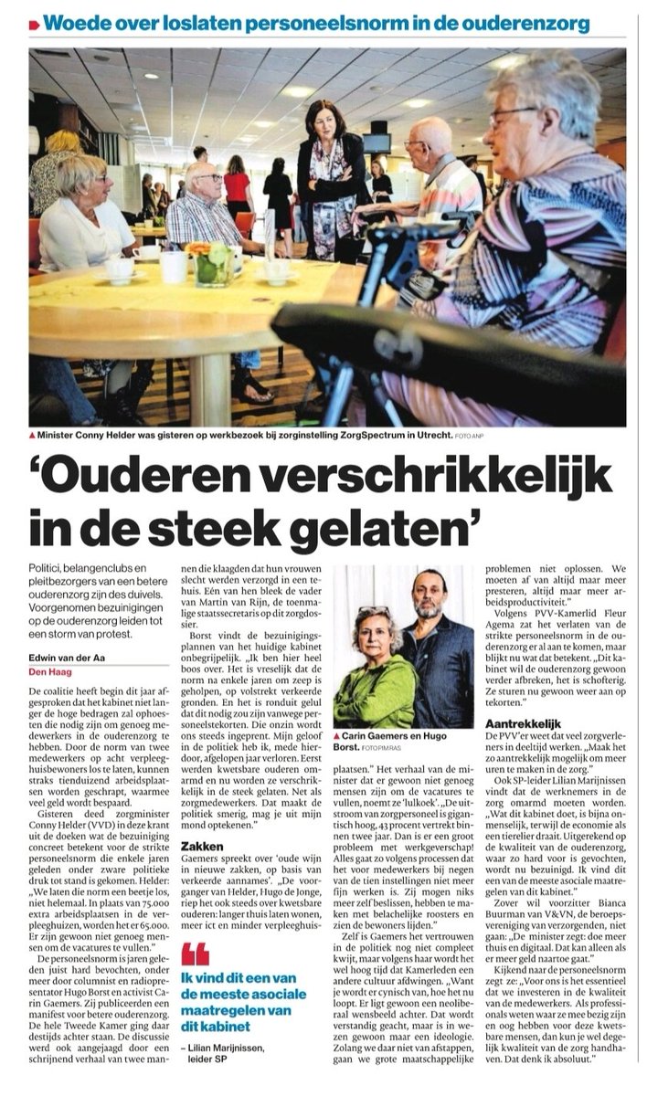 GoedZoetermeer's tweet photo. #Ouderen verschrikkelijk in de steek gelaten'

Woede over loslaten personeelsnorm in de #ouderenzorg https://t.co/Zba3JSsH1S