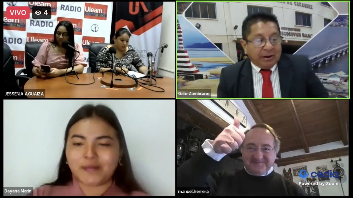 UNIR_Ecuador's tweet photo. 🔴 Sigue en vivo la entrevista al Dr. Manuel Herrera, de @UNIRuniversidad en la radio de @UleamEcuador. 
Tema: Estrategia académica en línea.

👇🏻👇🏻👇🏻
https://t.co/jJQtsSuWF9 https://t.co/RPWWuyUtkg