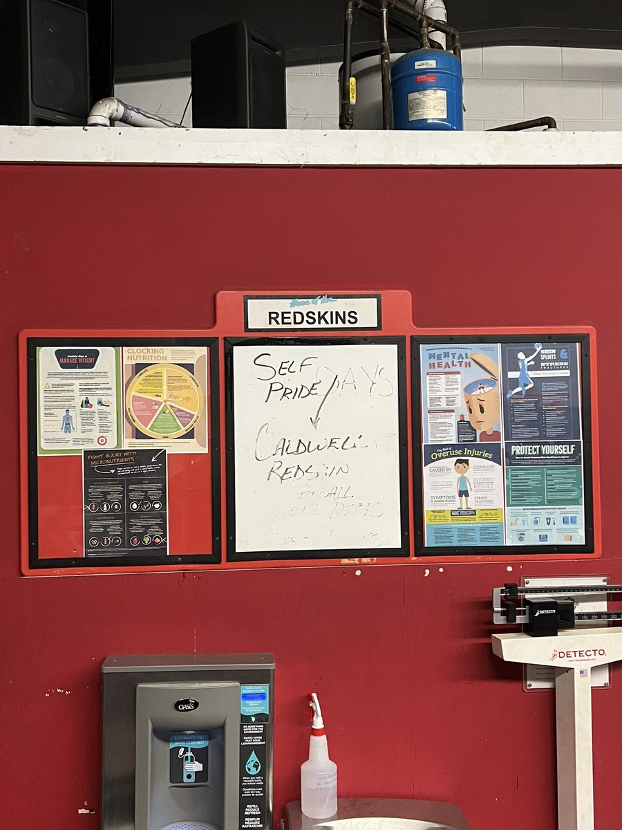 CESDSportsMed's tweet photo. Everyone make sure to check out the new infographics posted in the weight room! Hopefully they will help provide our student athletes with some great information on nutrition, weight management, mental health, burnout, skin conditions, and overuse injuries! https://t.co/xNXm6Mcq44