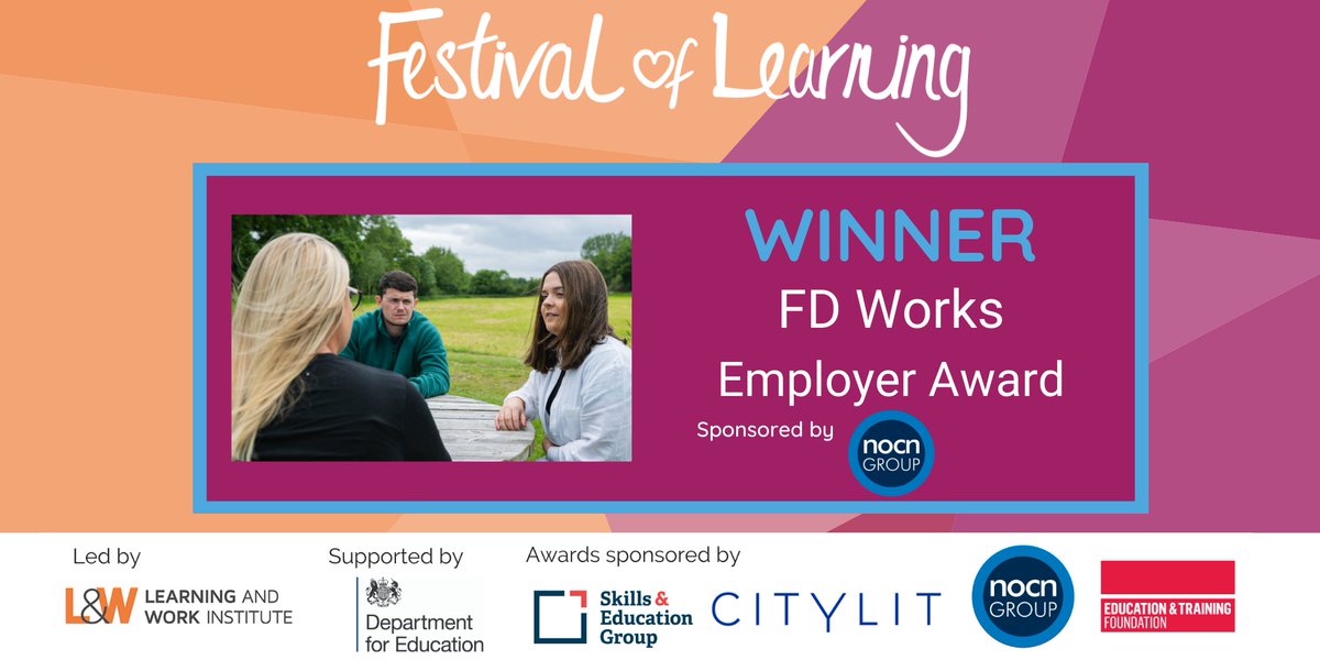 festival_learn's tweet image. Congratulations to our 2022 Employer Award winner @tweetinFD! Check out their story here #folawards #festivaloflearning2022

festivaloflearning.org.uk/award-winners/…