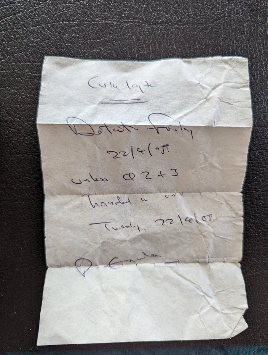 Found this note in an old school blazer. 

The question is, did I hand in Q2+3 homework or get a detention? 

One of life's great mysteries.