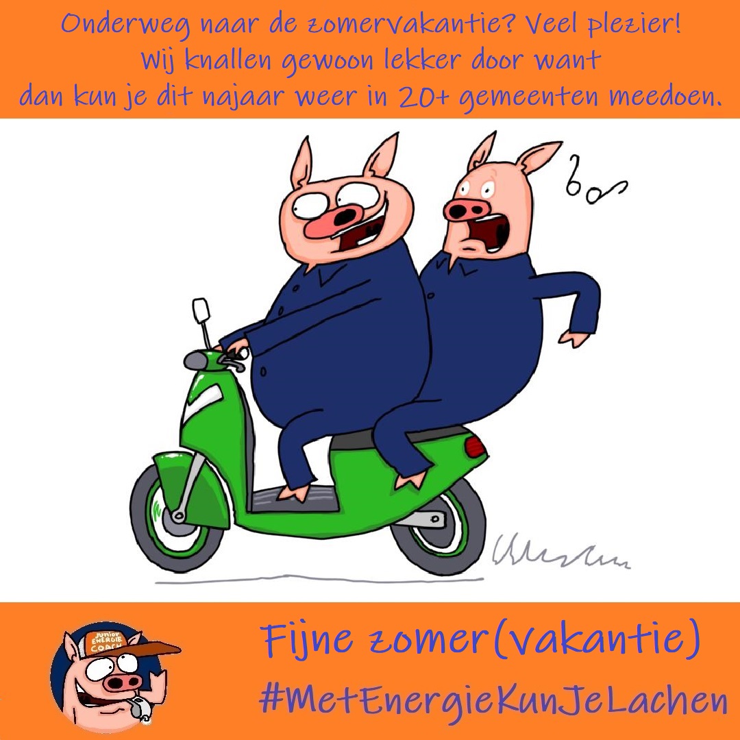 De zomervakantie komt er aan. Heb het fijn allemaal met veel plezier zónder energie. Dus mobieltjes aan de kant, ga veel offline en lekker buitenspelen. En dat geldt niet alleen voor kinderen.😄
Wij werken ondertussen door want er is genoeg te doen. 
#MetEnergieKunJeLachen
