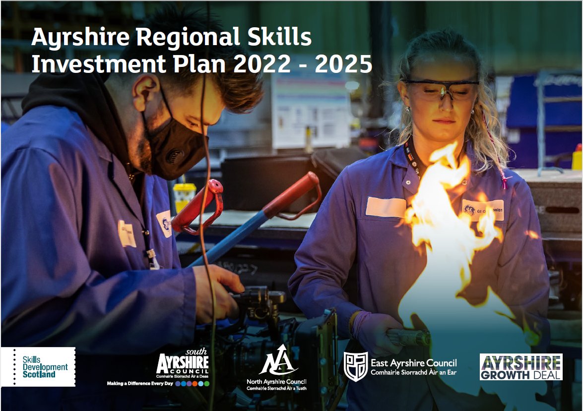 The new Ayrshire Skills Development Plan, prepared by @skillsdevscot, focuses on the skills needs of people and businesses across North, South and East Ayrshire. skillsdevelopmentscotland.co.uk/media/49339/ay…