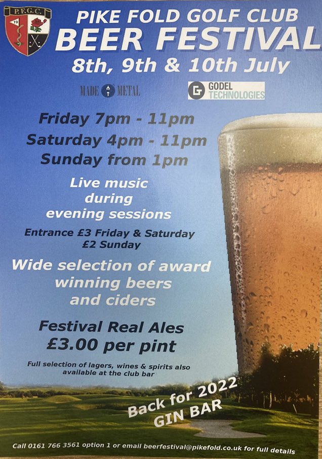 Promotional Idea from <a href="/pikefoldgc/">Pike Fold Golf Club</a> any member that attends all 3 sessions of the festival may get 1 shot added to their handicap 🤔😜#goodluckwiththatone 👍