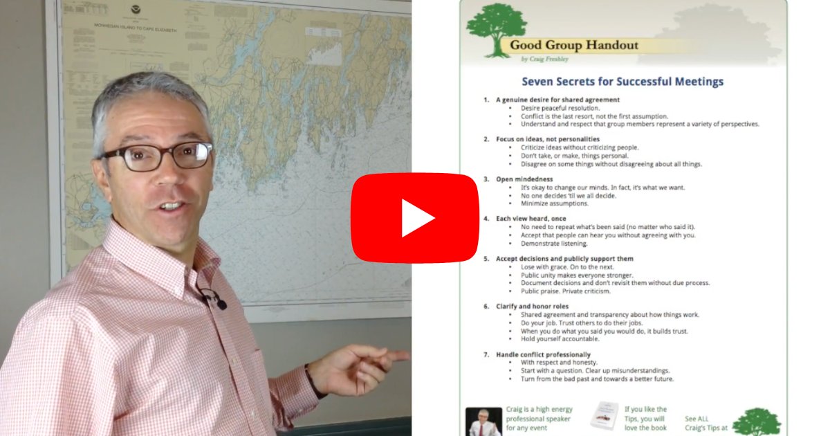 In this video, Craig explains seven key secrets to help your group have successful meetings and good agreements. The companion handout can be downloaded for free at GoodGroupDecisions.com Check out the video and transcript here: goodgroupdecisions.com/seven-secrets-… #FacilitationSkills #Free