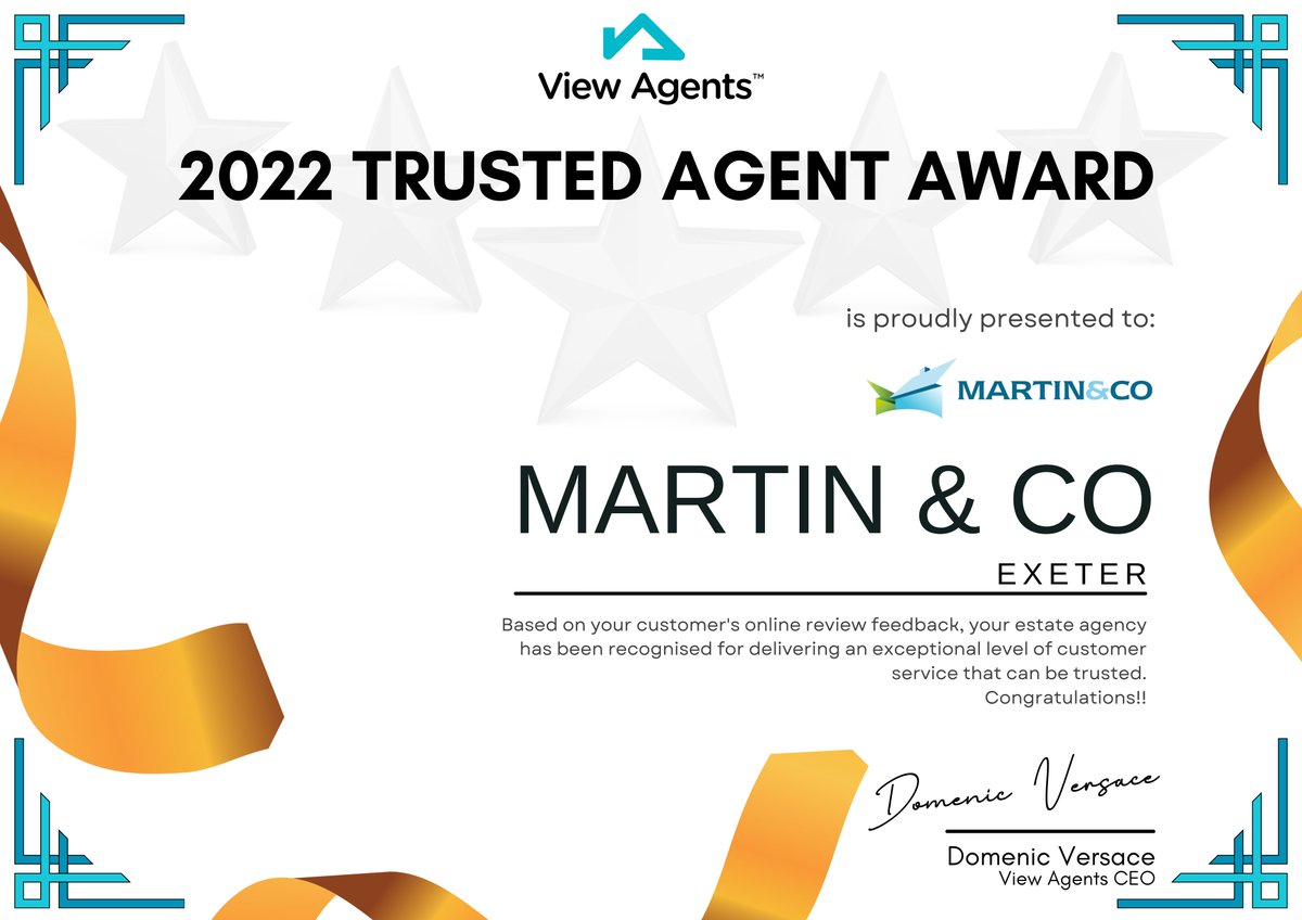 martincoexeter's tweet photo. 2022 Trusted Agent Award Winners 🎉

We’re really happy to have won this award two years in a row. Pop in to our office today for any advice on letting your property and have a chat with the team!

#exeter #award #trust #trustedagent #celebration https://t.co/UifzYrvm5m