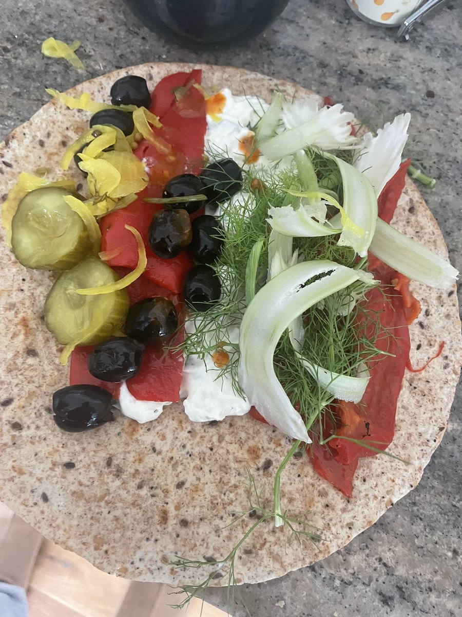 joemuggs's tweet photo. tzatziki needed eating so not vegan but Greek-ish #wrapgame https://t.co/WaJTXWSlry