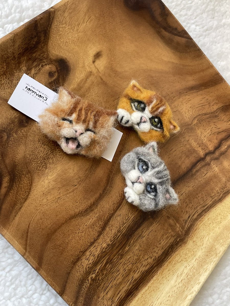 ranneedlefelt's tweet photo. ぺったんこプチブローチ
にゃんこversion https://t.co/geAXfaeSWC