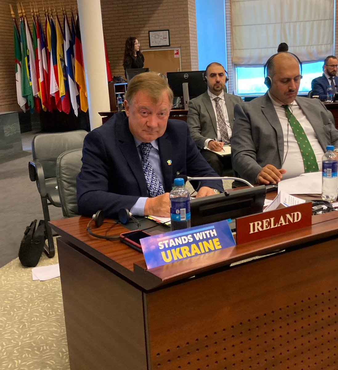 IrelandinNL's tweet photo. Today, 🇮🇪 officially takes up our seat as a member of the Executive Council at #EC100. 🇮🇪 will continue to work with our partners to support the @OPCW and rid the world of chemical weapons https://t.co/glIC8imd40
