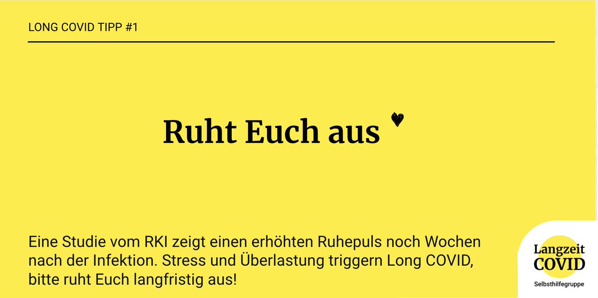 LangzeitC's tweet photo. @Lam3th Gut und langfristig ausruhen. Stress und Überlastung (körperlich und auch Nervensystem) triggern #LongCovid. Wir brauchen Euch, also werdet erst einmal wieder richtig gesund. 
Bitte. https://t.co/e4eiWxztTd