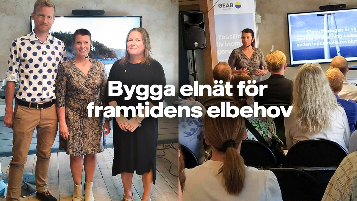 VEldistribution's tweet photo. Direkt från Almedalen: Vår vd @AnnikaViklund1, Kalle Blomberg och Sara Johansson från GEAB, om elnät för framtiden och avgörande frågor för att möjliggöra elektrifieringen – hur klarar vi den nödvändiga elnätsbyggnaden, tillståndsprocesserna och kompetensförsörjningen? https://t.co/JE4Gy0FsiN