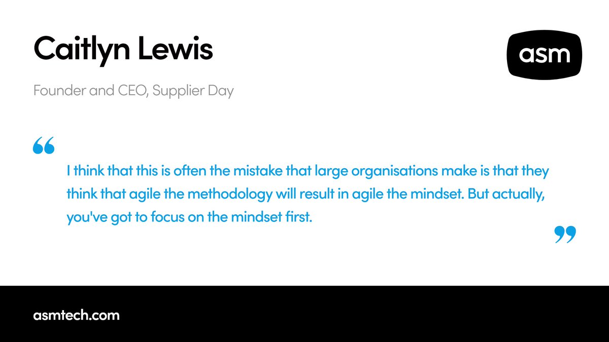 ASMTechnologies's tweet image. Throughout series 2 of #ASMConnected, we sat down with business leaders and discussed the difference between global enterprises and small businesses in their attitudes towards #agility and how technology can help businesses to be more agile.

#EnterpriseAgilityMonth #Culture