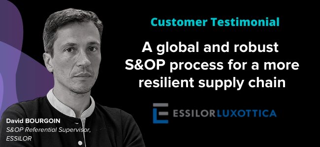 👓 Essilor’s Interview - A Supply Chain Success Story

Check out exclusive interview with Essilor Luxotica to find out more about:

The robustness of Essilor’s S&amp;OP processes in the face of significant disruptions

👉 Watch the interview here:
dys.com/en-GB/essilor-…