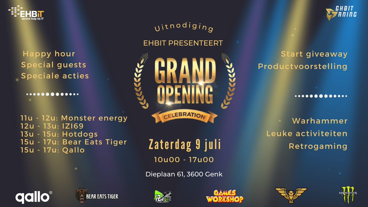 EhbitGaming's tweet photo. 🥳zaterdag 9/7/22 is het feest 🥳
Iedereen welkom, kom jij met ons mee feesten? Het wordt een gigantisch evenement met verschillende speciale acties en special guests!💥
Reserveer hier je plek ➡ https://t.co/KL5nngCHW4
#ehbitgaming #Qallo #forthewings #izi69 #BearEatsTiger https://t.co/628LAzJPmD