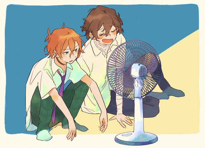 「brown hair electric fan」 illustration images(Latest)