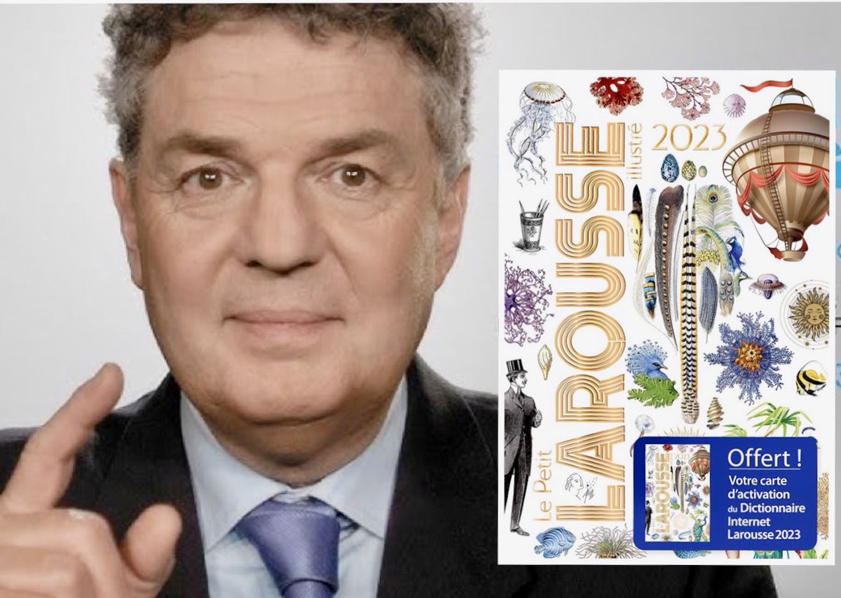 PatrickSimonin's tweet photo. Le nouveau Petit Larousse illustré est arrivé ! #BernardCerquiglini patron éditorial du plus célèbre des dictionnaires et animateur de #MerciProfesseur sur @Tv5monde est mon invité aujourd’hui pour fêter l’édition 2023 du mythique dico #Francophonie @LAROUSSE_FR https://t.co/y5sqy1PaD7