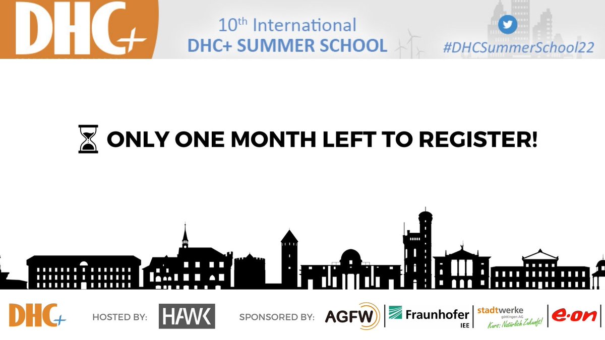 DHCPlus's tweet photo. ⌛️ 1 month left to register!
Registrations for #DHCSummerSchool22 close on 5 august!
Join the discussion on "Transformation towards sustainable DHC."
Register now 👉 https://t.co/TZyv9Gkshz
#DHCSummerSchool22 #Heatworks #districtheating #students https://t.co/EgJpf1PnOt