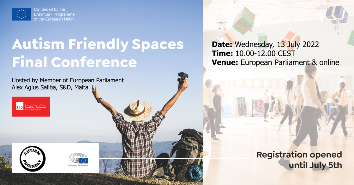 📢EXTENDED DEADLINE: Register before July 7th to the Final Conference of Autism Friendly Spaces

🏢💻Hybrid event hosted by <a href="/alexagiussaliba/">Alex Agius Saliba</a> <a href="/TheProgressives/">S&D Group</a> at the EP on 13/07 at 10CEST with participation of <a href="/JuliaFarrugia/">Julia Farrugia</a> 

📜Agenda + registration link: autismeurope.org/event/autism-f…