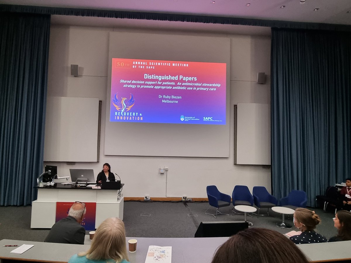 Congratulations to @RubyBiezen from @UniMelbMDHS @NCAS_Aus sharing her @AAAPC_ANZ award winning research at #sapcasm. Australia has high antibiotic prescribing per capita and Ruby's research informs strategies for addressing this.