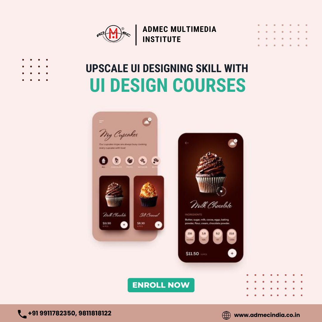 admecinstitute's tweet image. Do you want to become a professional UI designer? If yes! then go for a UI design course in Delhi at ADMEC. Attain expert-level training at the UI design institute in Rohini.
To know more, visit our course page
bit.ly/3MO9MRg
#uidesigninginstitute #uidesigncourse #ui