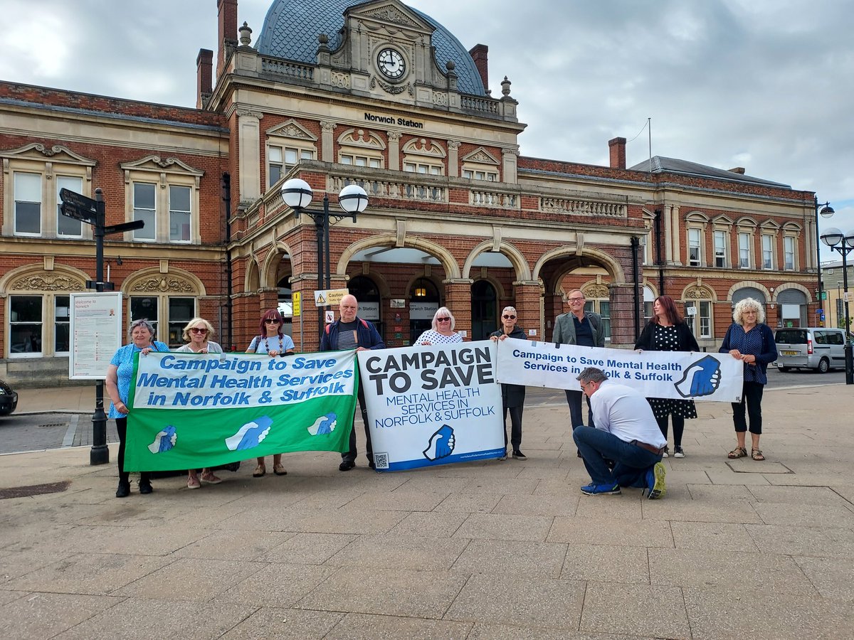 <a href="/NSFTCrisis/">NorfolkSuffolkCrisis</a> <a href="/NSFTtweets/">NSFT mental health</a> <a href="/CarolineAldrid5/">Caroline Aldridge</a> Campaigners travelling to London to demand Norfolk and Suffolk MPs take action to end #NSFTcrisis