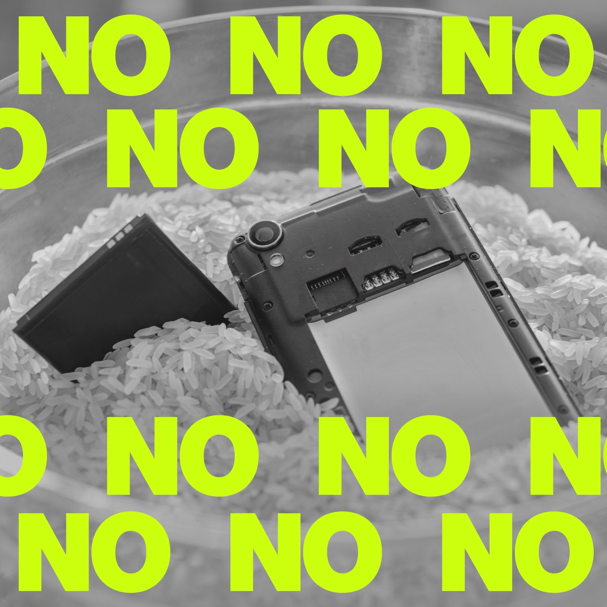 diskdepot's tweet photo. DO *NOT* stick your #phoneInRice if it gets wet. People think this helps, but it does nothing about the damp residue that actually causes the corrosion. In fact, putting it in rice can speed up the damage. 

Bring it to us ASAP if your phone has suffered from #liquidDamage. https://t.co/dxN162S4d6