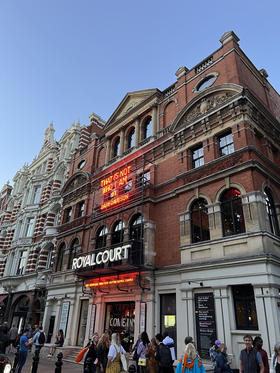 HazizGinsberg's tweet photo. saw #thatisnotwhoiam @royalcourt yesterday and it was fucking brilliant. literal security theatre—on paranoia, privacy, surveillance. i haven’t felt so undone by anything like this in a long time. it’s on for another week and if you can go, GO. https://t.co/bgVQIGE3Iq
