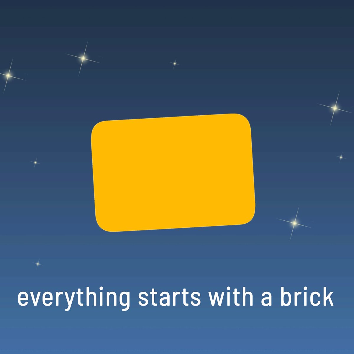 Everything starts with a brick! 🟨 
After years I am starting again with this account to give life to Bricksy 😀🧡