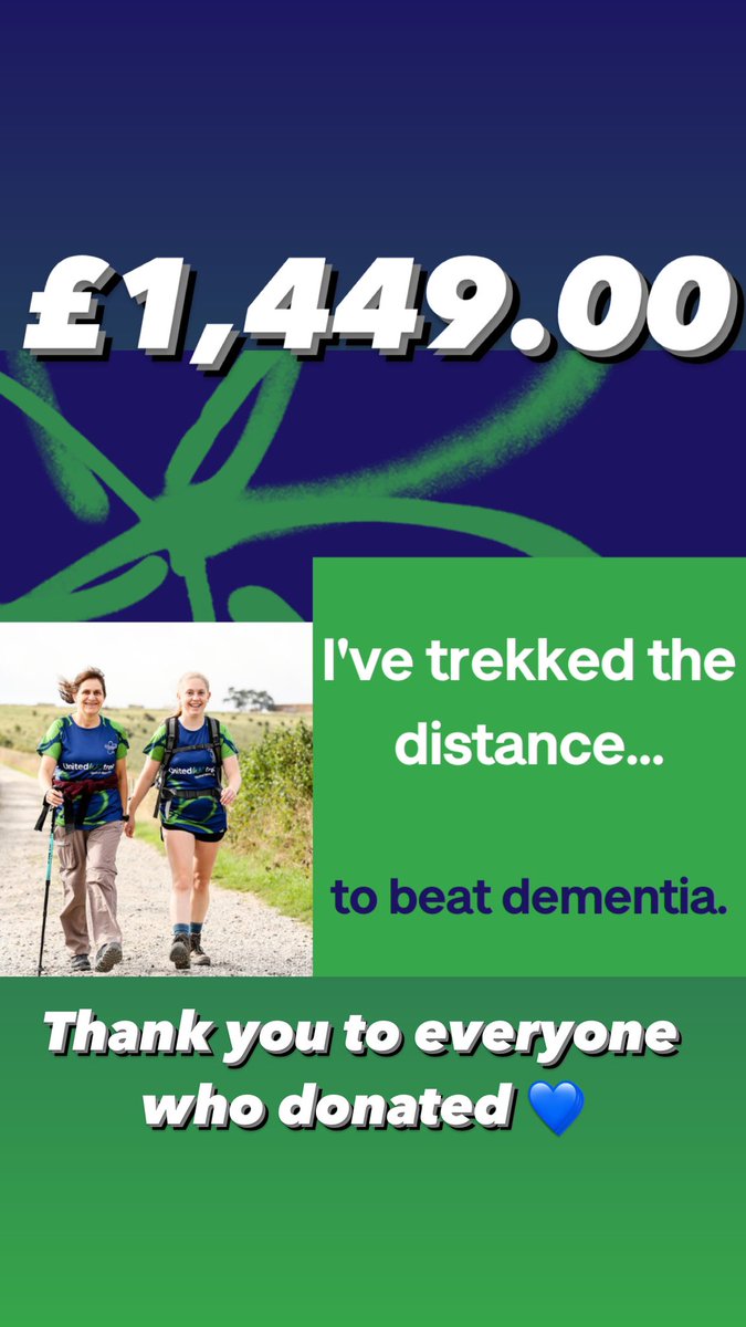 j4necarter's tweet photo. Staggering amount raised by my amazing family & friendsπ what shall I do next?π€ @alzheimerssoc #beatittogether https://t.co/9YEhRN2gjS