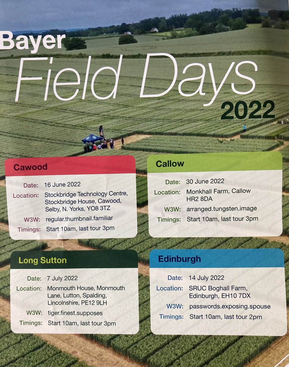 It’s the Bayer Long Sutton demo day on Thursday. Please feel free to come along, meet the team and find out more about Herbicides, fungicides, Fieldview and plenty more…. Did I mention the quality food from Grasmere catering 😃 <a href="/Bayer4CropsUK/">Bayer Crop Science UK</a>