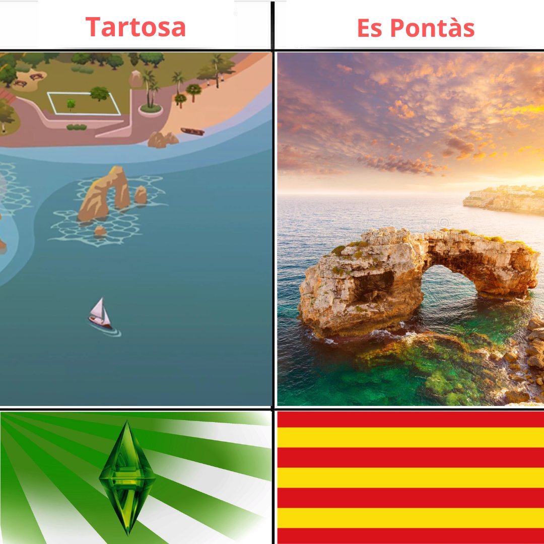 simsaddictes's tweet photo. Món simmer Vs. Països parla catalana 

Ja coneixieu aquestes obres mestres de la natura?

#TheSims #Meme #Tartosa #EsPontas #ElsSims https://t.co/ba6INADnsc