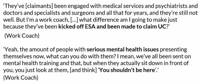 <a href="/CPAGUK/">Child Poverty Action Group</a> Quotes from work coaches shared by <a href="/DrSharonEWright/">Prof Sharon Wright</a> <a href="/paulapeters2/">Paula Peters</a> @blueannoyed <a href="/charlotteh71/">Charlotte Hughes. The Poor Side Of life</a> <a href="/johnpringdns/">Disability News Service</a> <a href="/Mylegalforum/">Nick</a> <a href="/chinatmills/">china mills (she/her)</a> <a href="/Debbie_abrahams/">Debbie Abrahams</a> <a href="/DPACSheffield/">DPAC Sheffield #FightTheRealEnemy 🏳️‍⚧️🏳️‍🌈♿️</a>   <a href="/vamroses/">vam Socialist 'For the Many, Not the Few'# NHS💙💜</a> <a href="/mikecoulson48/">Mani Isna La #IndigenousLivesMatter 🇨🇺🇵🇸🇬🇱</a> <a href="/SueJonesSays/">Revolution Breeze</a> <a href="/AnitaBellows12/">Anita Bellows</a> <a href="/BuDs_UK/">BuDS Disability Service</a> <a href="/Hephaestus7/">Samuel Miller</a> <a href="/BadPutty/">Bad Putty Tat</a> <a href="/irisstylosa/">LadyD🕊️#NHS🥀 #FreePalestine</a>