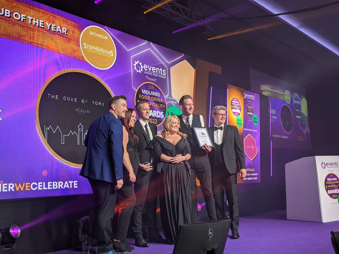 DukeofyorkLich's tweet photo. YES LICHFIELD!!!... 🎉 We done it! Huge thank you to our Team, customers, Suppliers, Street food traders and @joulesbrewery, without you it wouldn't be possible! 

@mfdhawards - Best Traditional Pub in the Midlands. https://t.co/uKX3ICrwGt