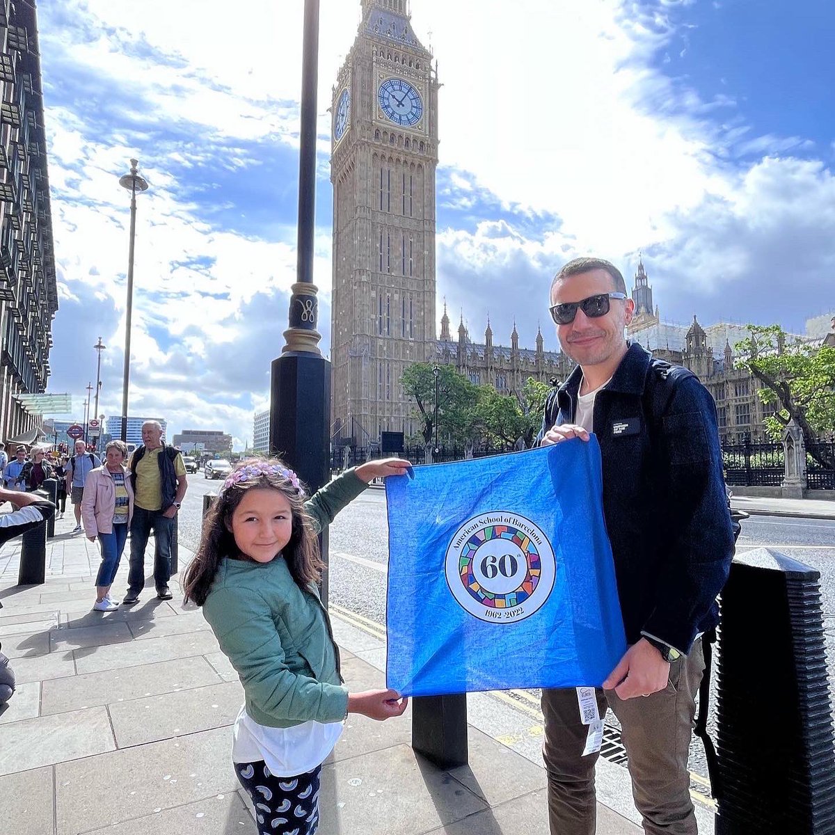 ASBschool's tweet photo. Today our 60th anniversary banner is in London! 🇬🇧Thank you so much to Mara and her family for sharing these lovely pictures. ❤️ Have a great summer!
#asb60th 
#internationalschool #asbcommunity
#asbtogether https://t.co/S7j4WnWl3C
