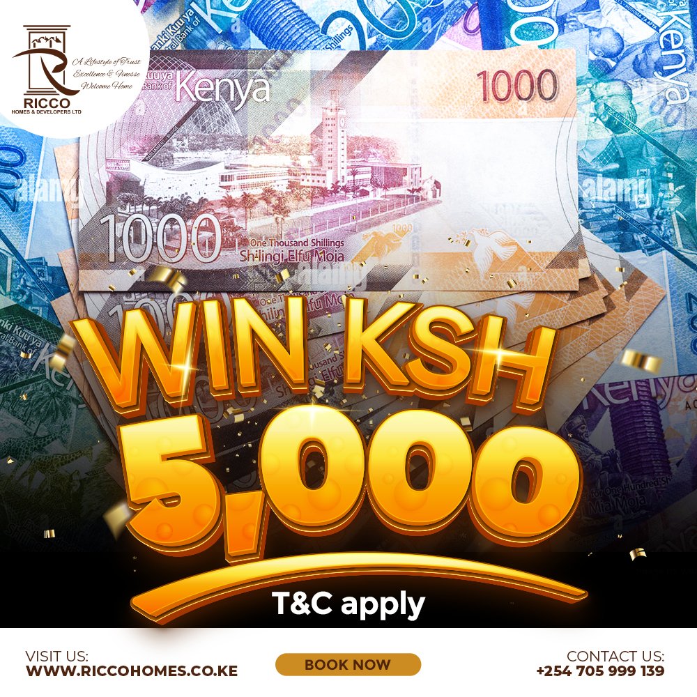 RiccoHomes's tweet photo. Its GIVEAWAY TIME 🏆
This month We are giving one lucky winner KSH 5000 💸.
T&amp;C 

https://t.co/QPhg8o44BL

#riccohomes
#giveaway
#giveawaycontest
Expressway https://t.co/cZZdiz8Pid